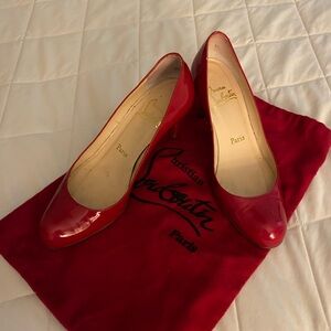Christian Louboutin Fifi Patent Red Leather Pumps